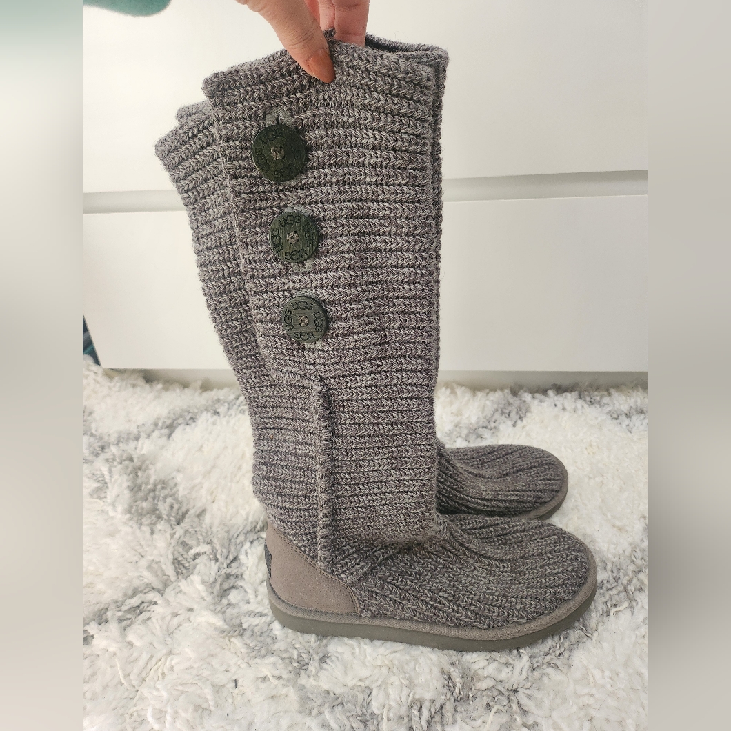 Ugg Knit Tall Boots Gray Size 7
